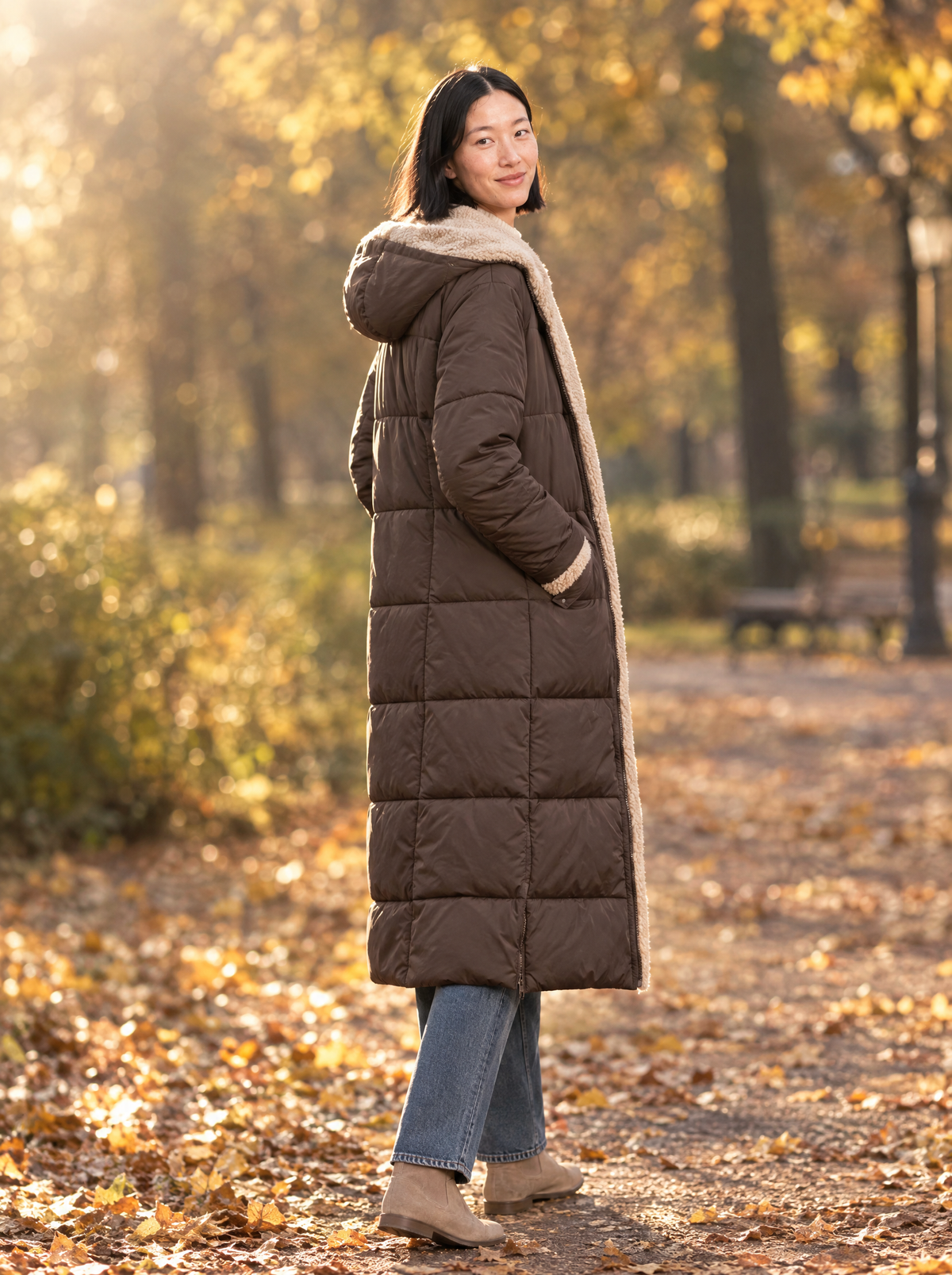 Viola | Women's Sherpa-Lined Padded Long Winter Coat