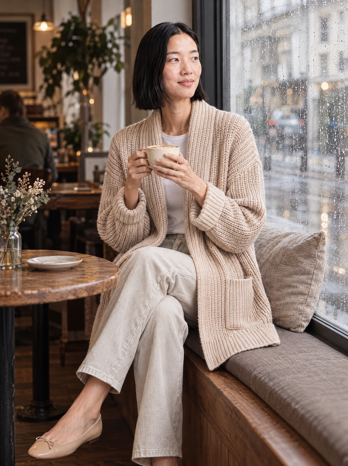 Debora | Women's Oversized Open-Front Knit Cardigan with Pockets