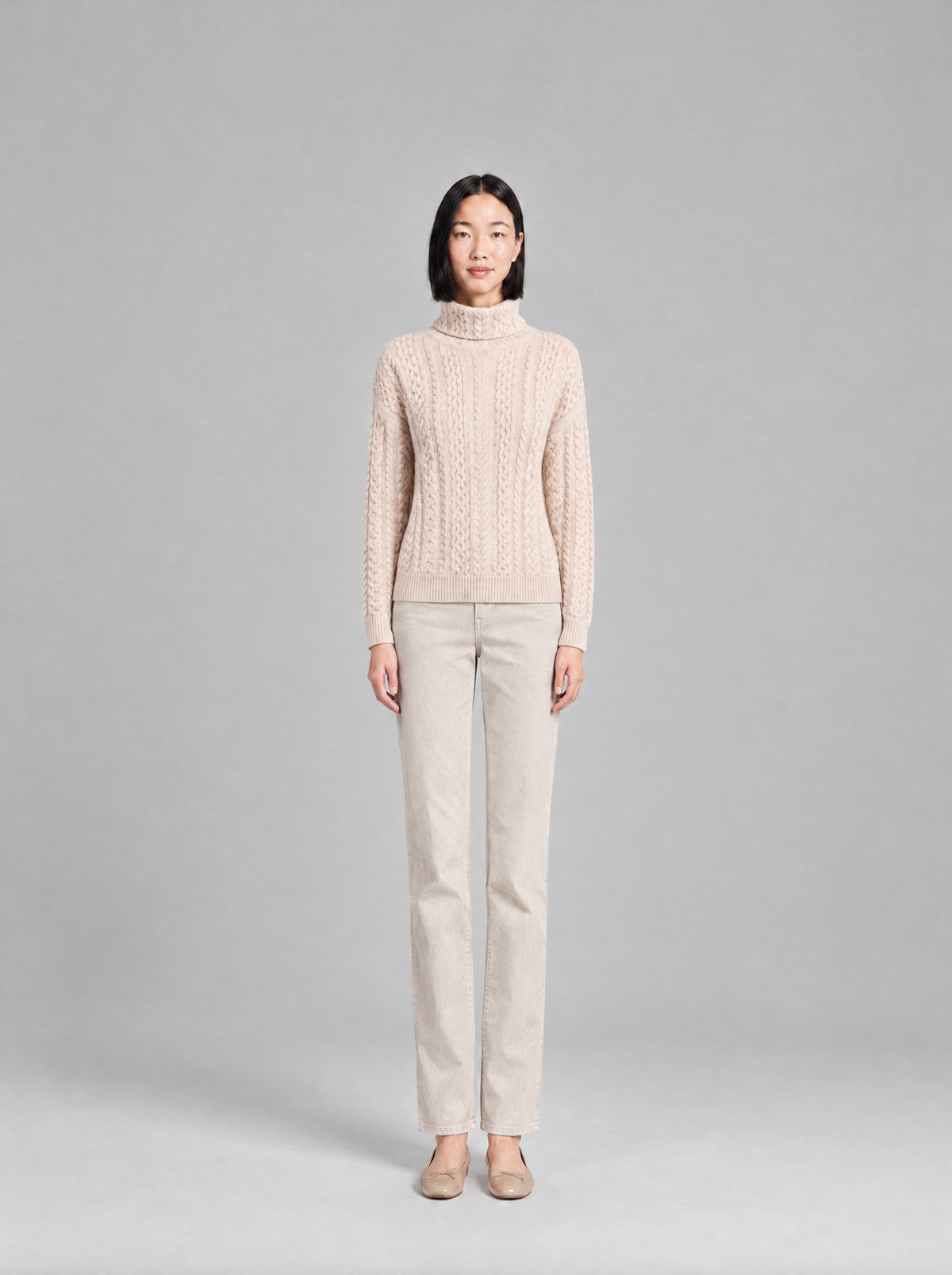 Norma | Women's Cable Knit Turtleneck Jumper