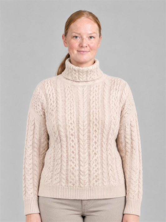 Norma | Women's Cable Knit Turtleneck Jumper