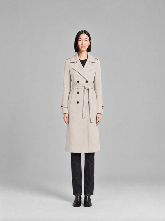 Ornella | Women's Long Double-Breasted Belted Coat