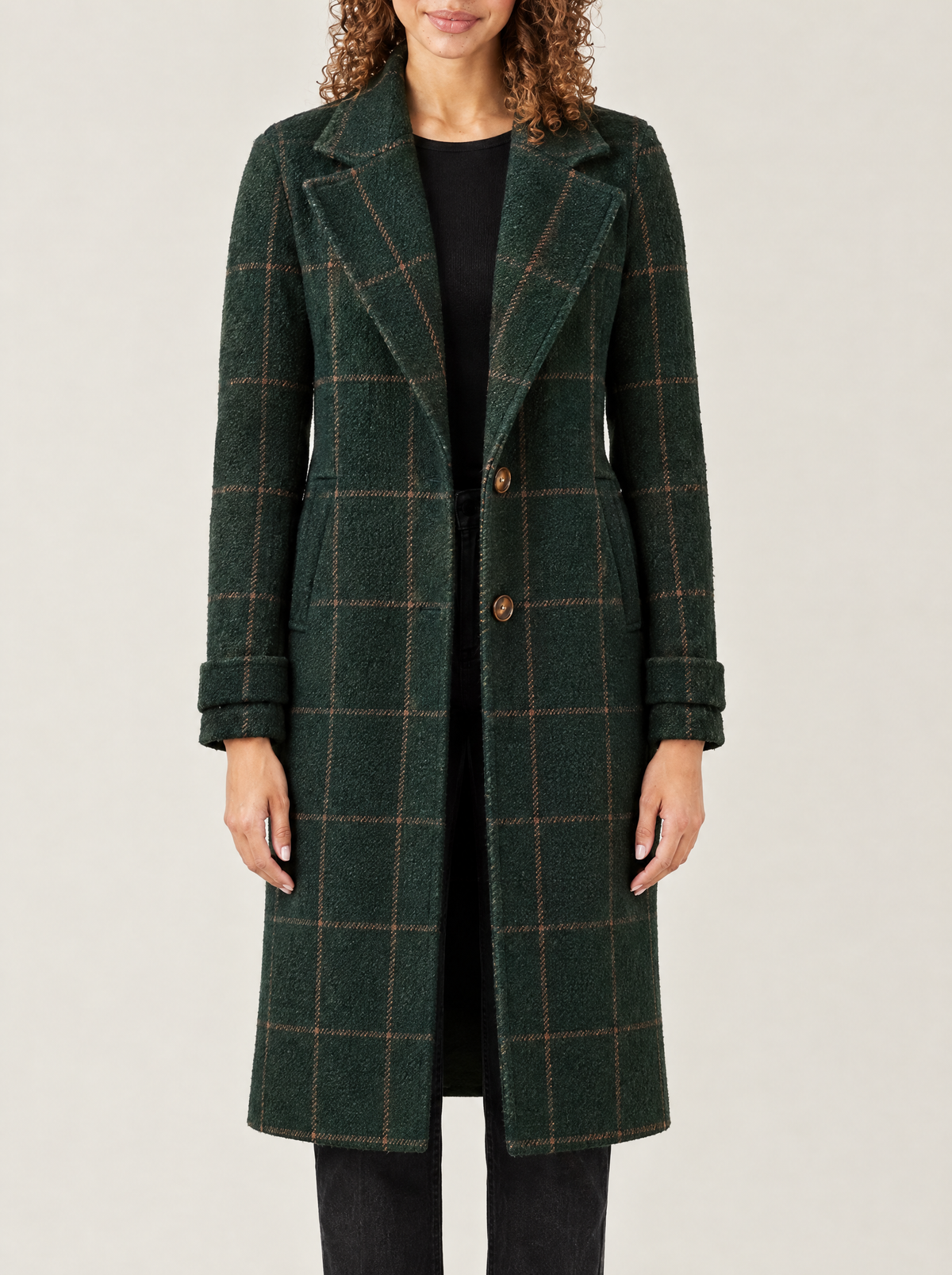 Cecilia | Women's Tailored Longline Coat in Forest Green