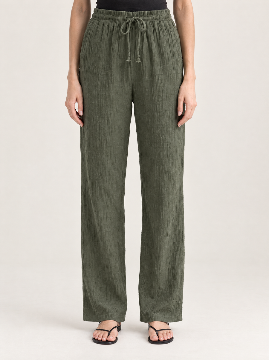 Lucia | Women's Loose Fit High-Waisted Cotton Trousers