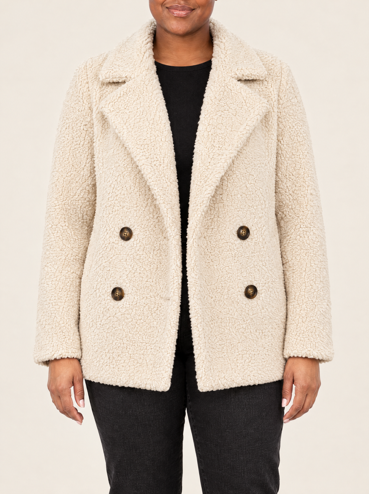 Donatella | Women's Warm Teddy Zip Coat, enlarged view