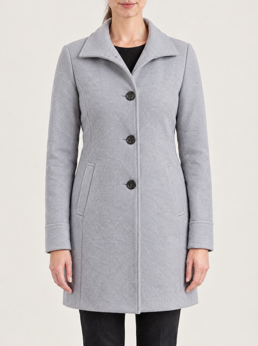 Erica | Women's Classic Straight-Cut Button Coat