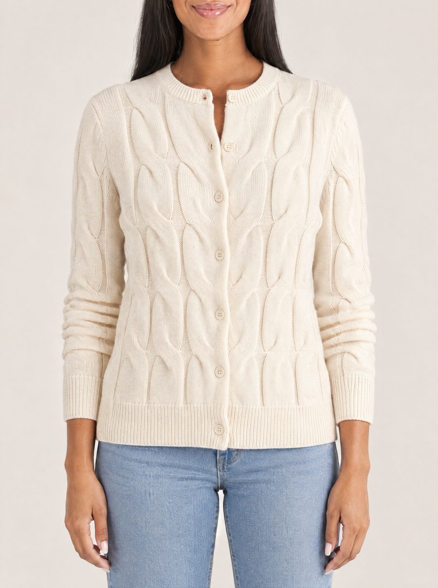Marina | Women's Soft Cable Knit Cardigan