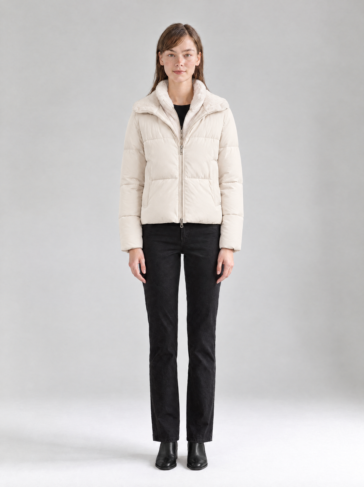 Petra | Women's Short Padded Jacket with Stand Collar