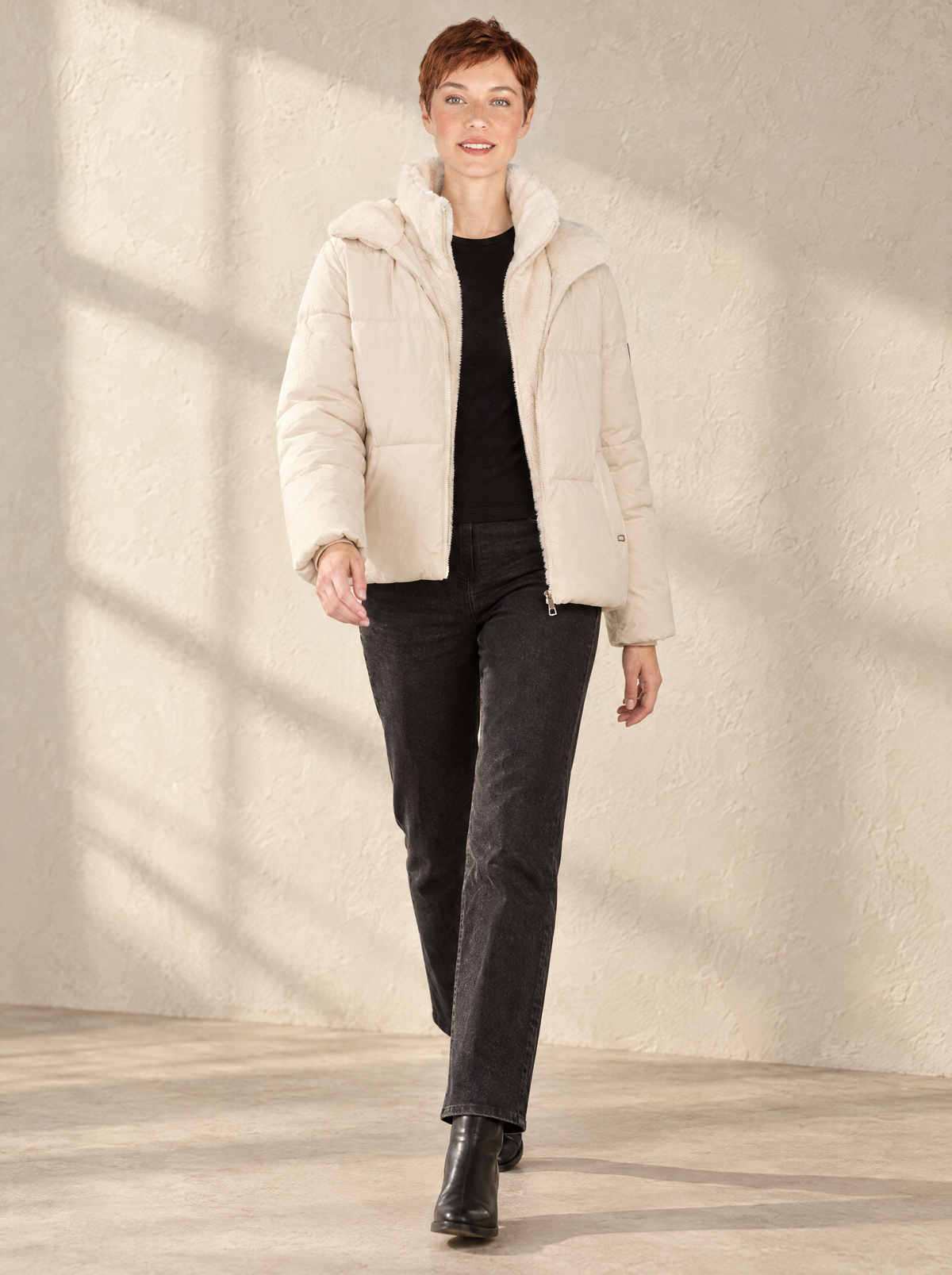 Petra | Women's Short Padded Jacket with Stand Collar