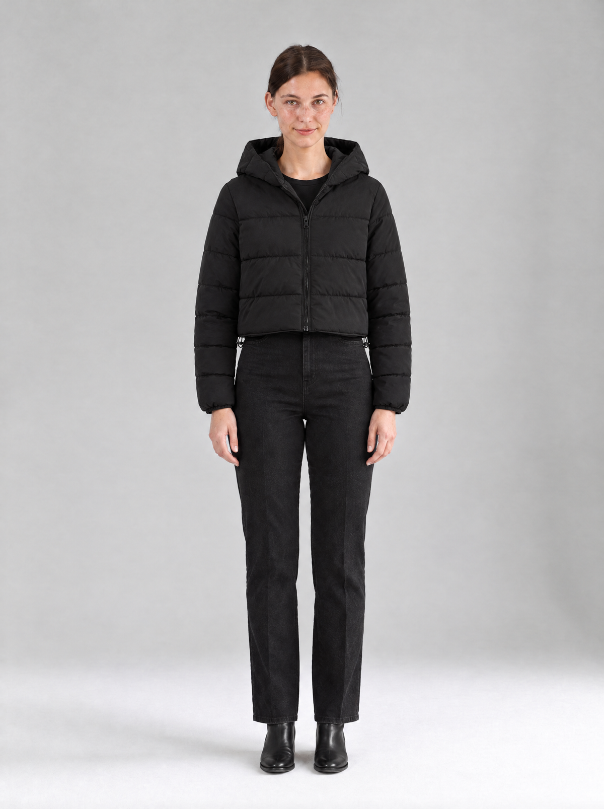 Elisa | Women's Cropped Quilted Puffer Jacket with Hood