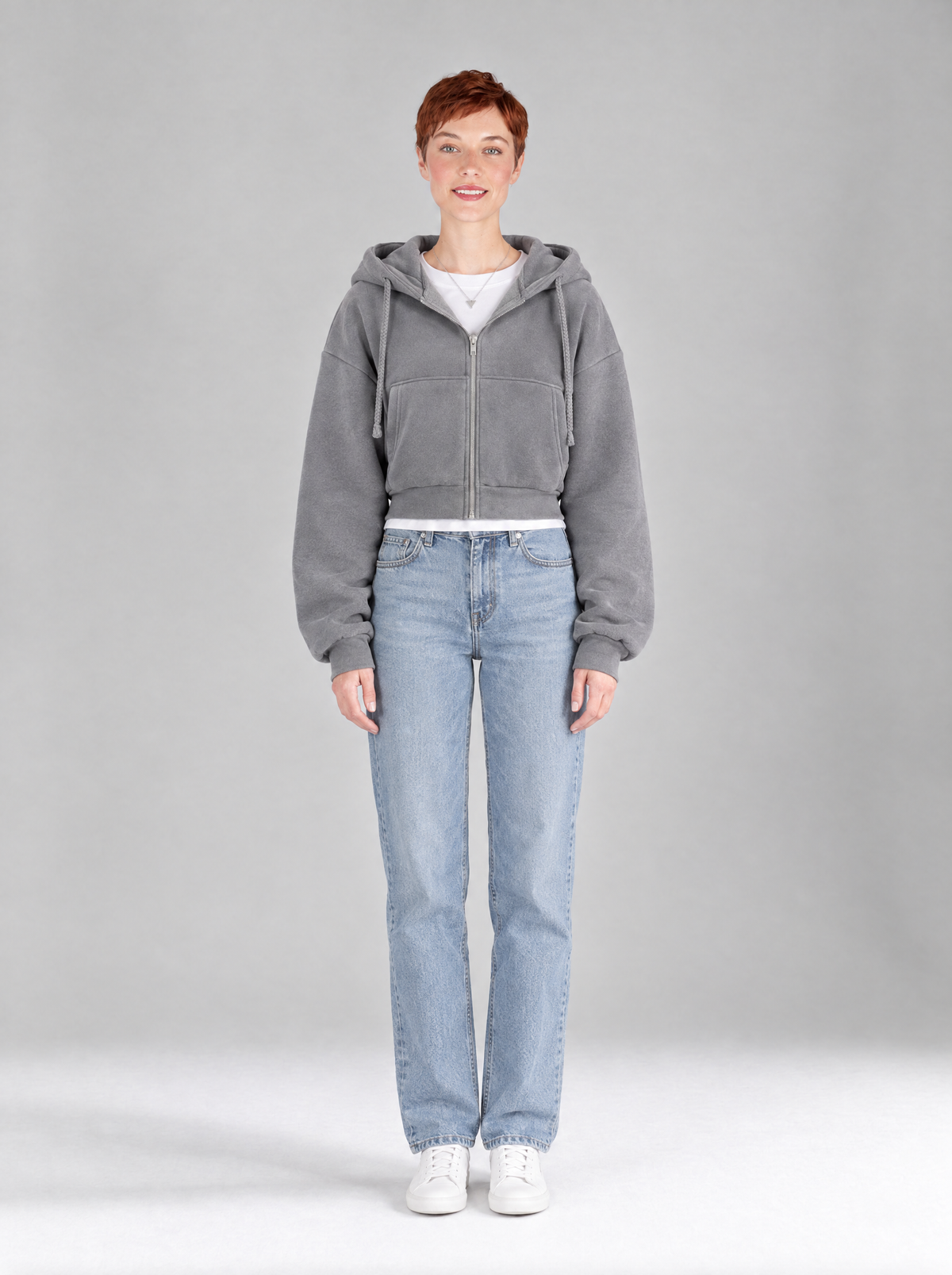 Bice | Women's Cropped Zip-Up Hoodie