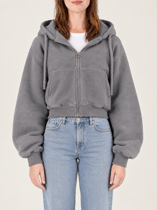 Bice | Women's Cropped Zip-Up Hoodie