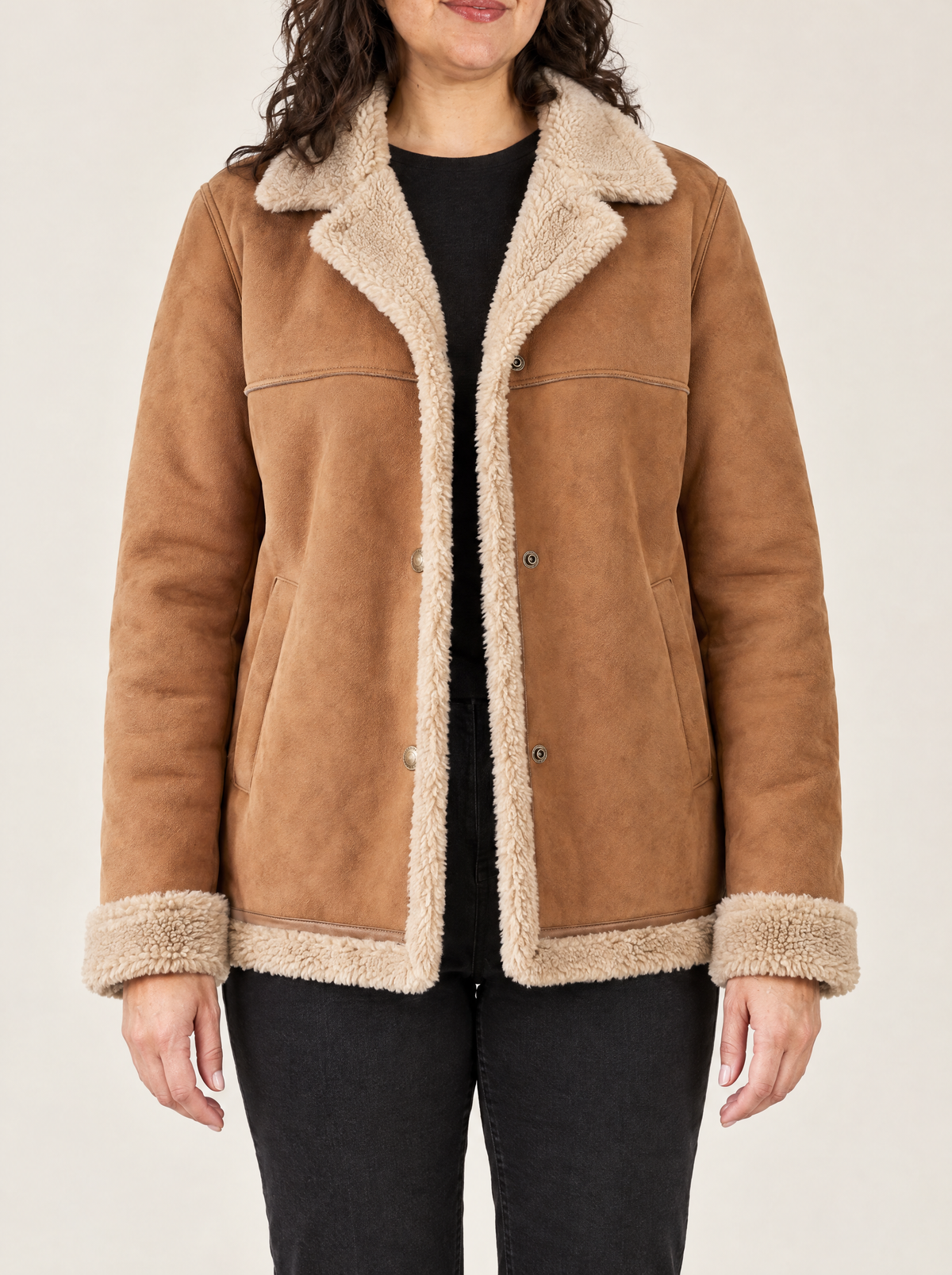 Benedetta | Women's Faux Shearling-Lined Jacket, enlarged view