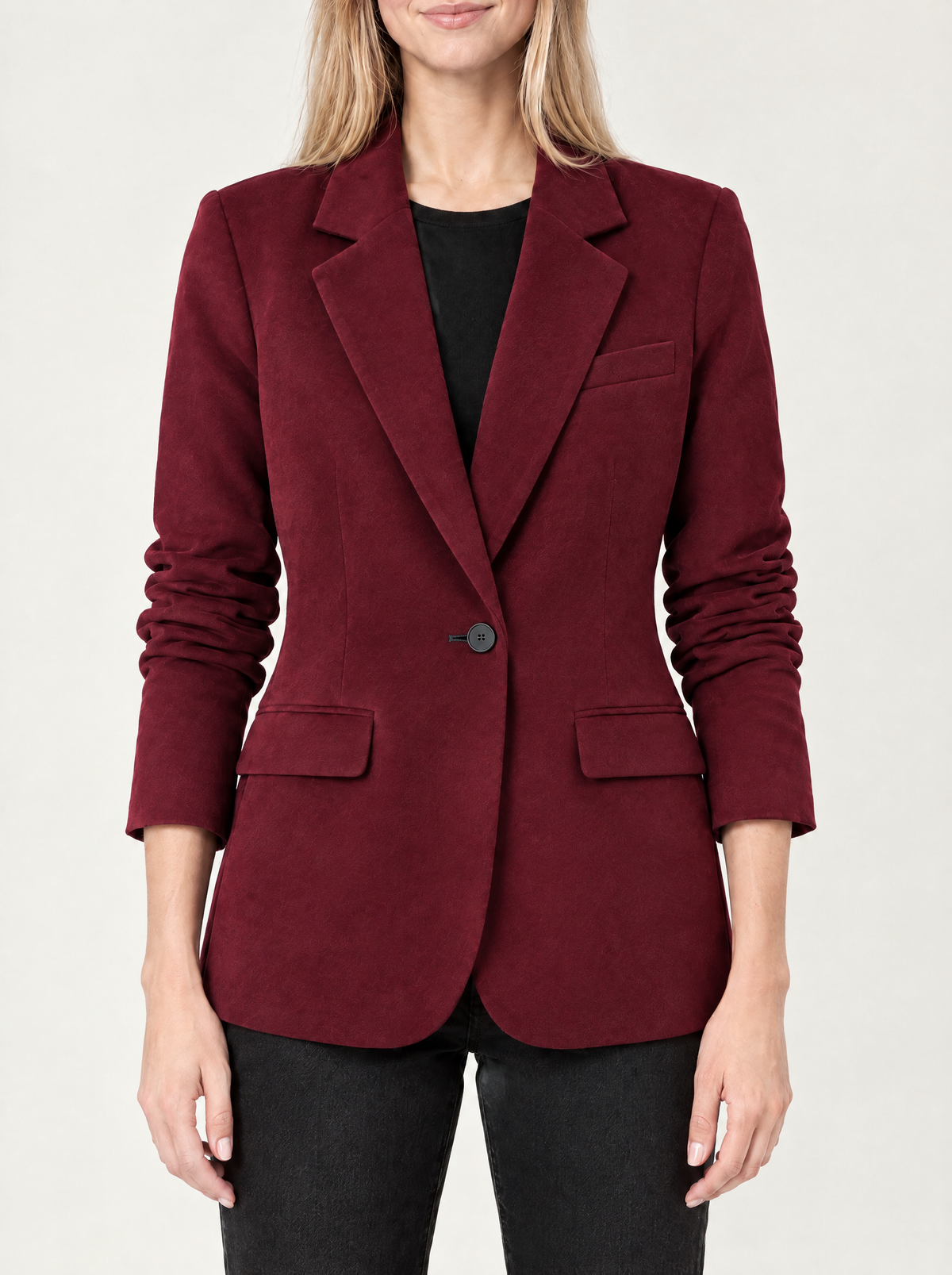 Simona | Women's Fitted Faux Suede Blazer