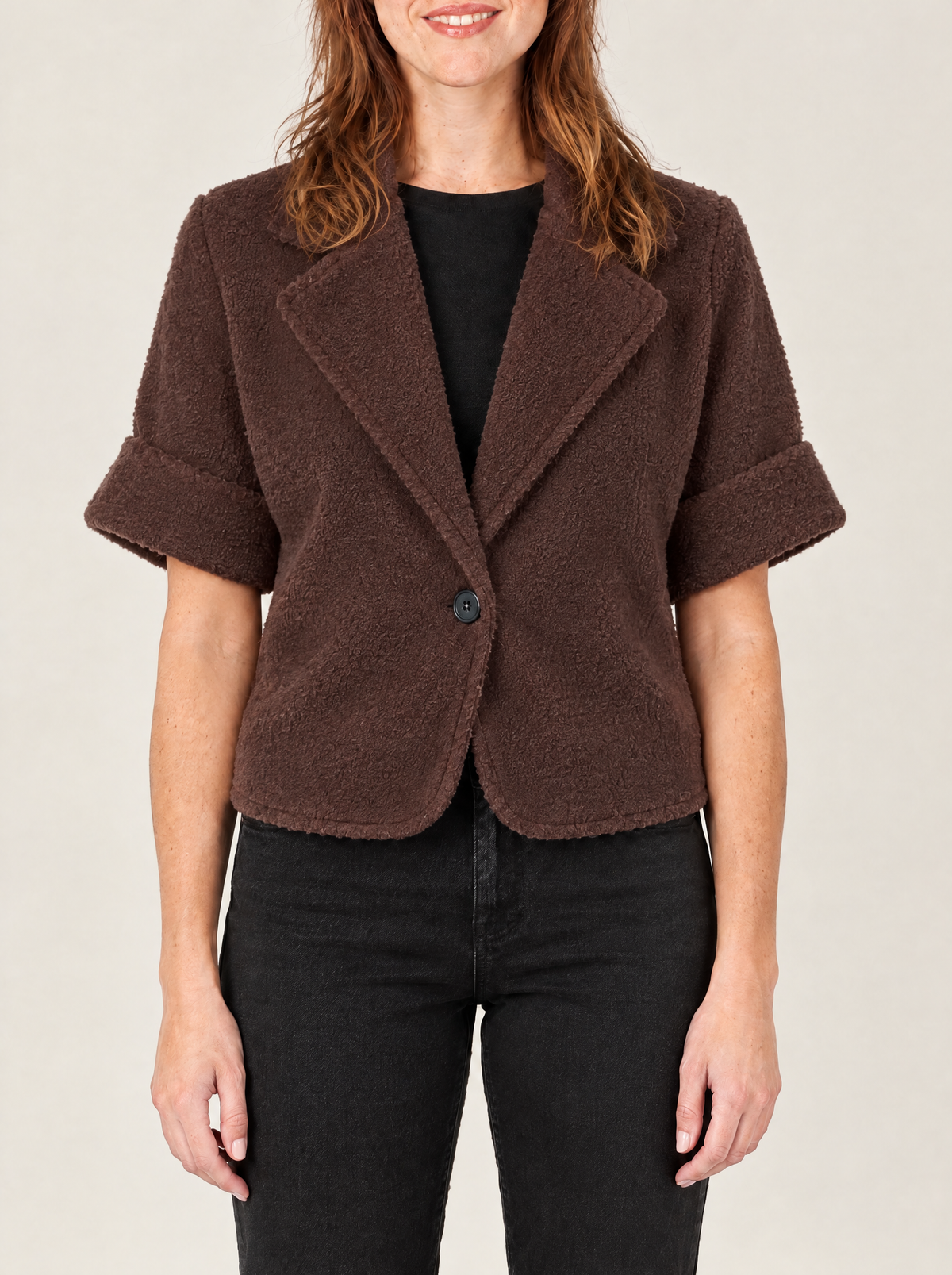 Teresa | Women's Cropped Teddy Bouclé Blazer