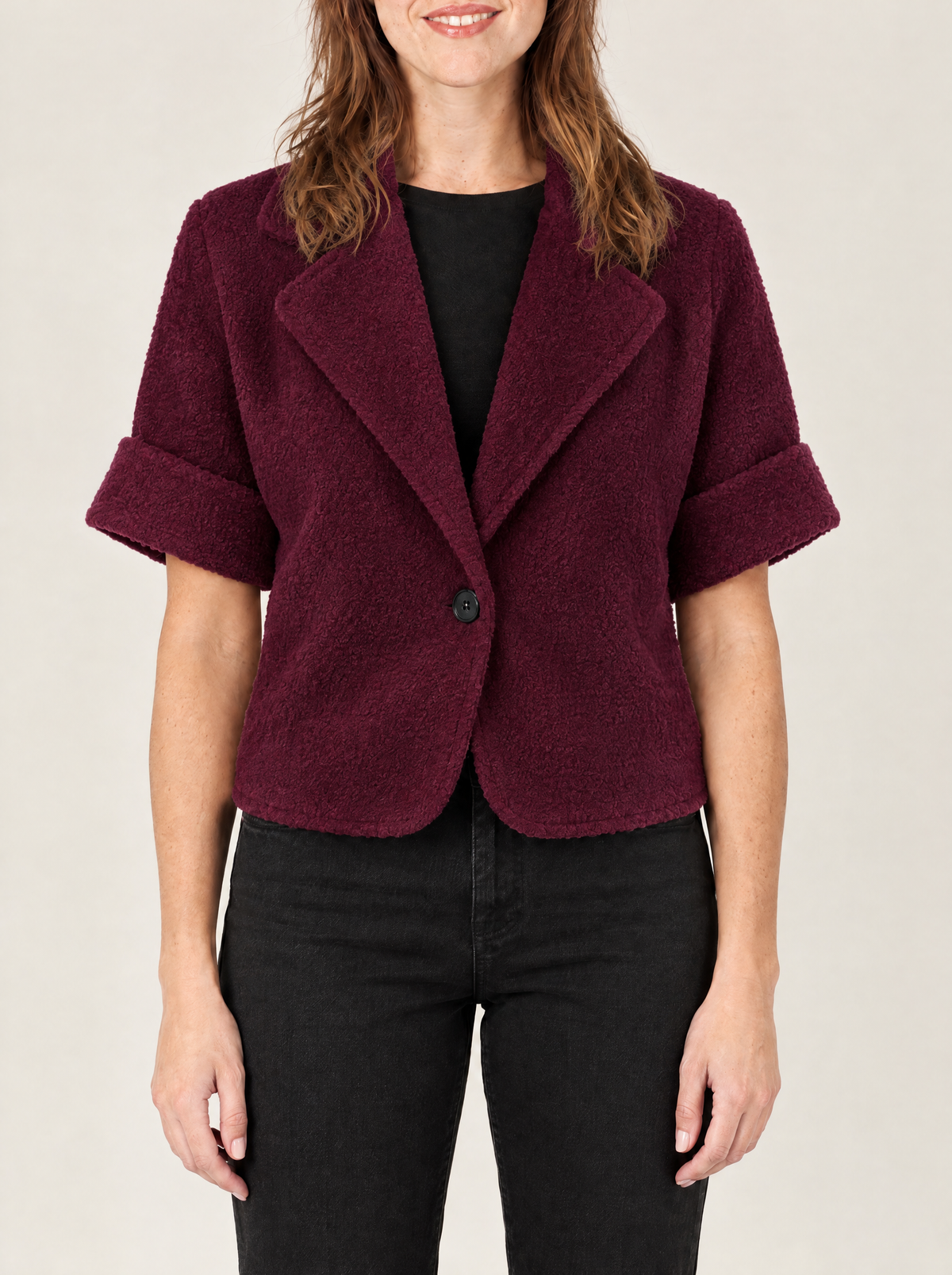 Teresa | Women's Cropped Teddy Bouclé Blazer