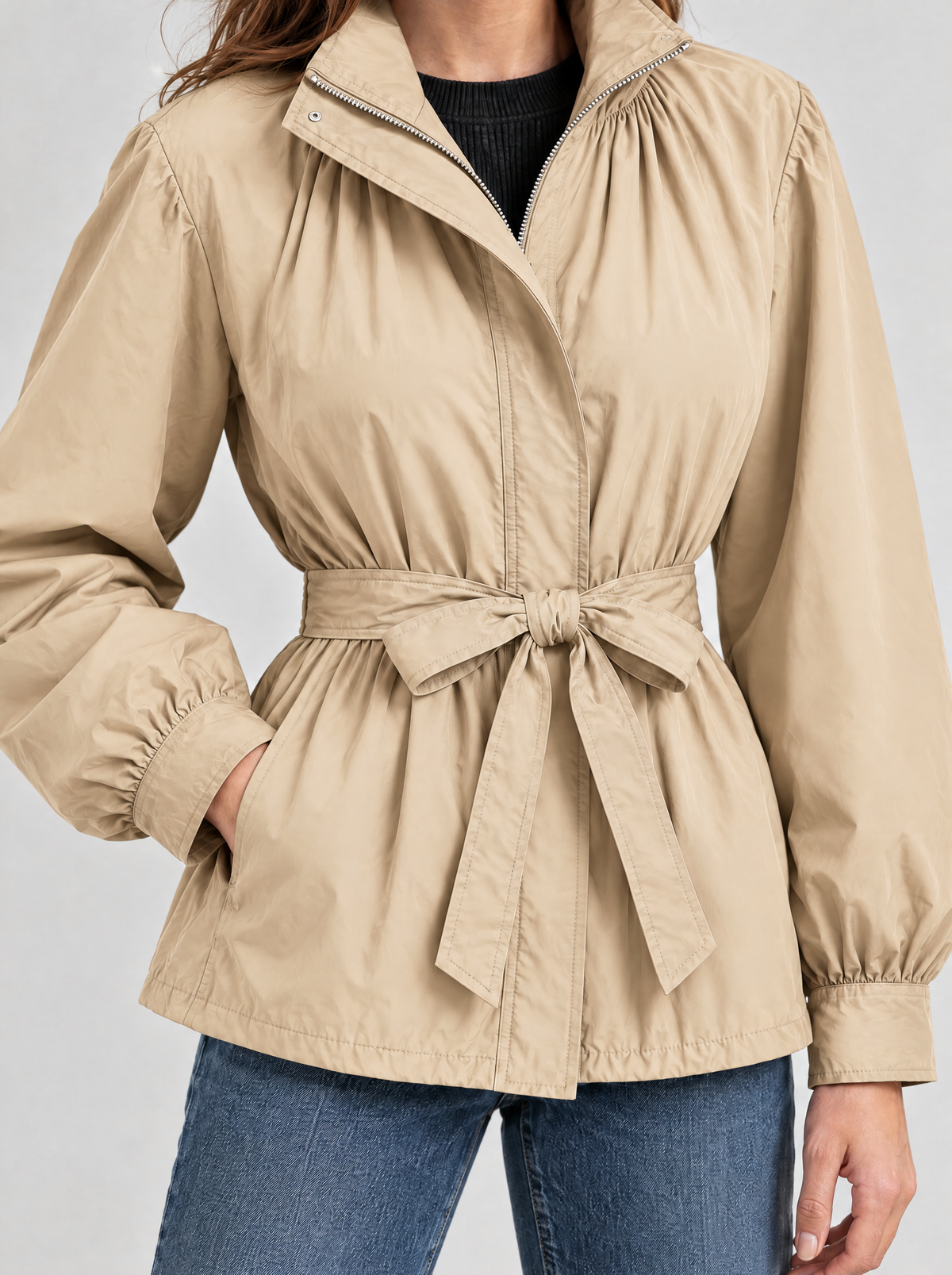 Beatrice | Women's Belted Lightweight Jacket for Spring and Autumn
