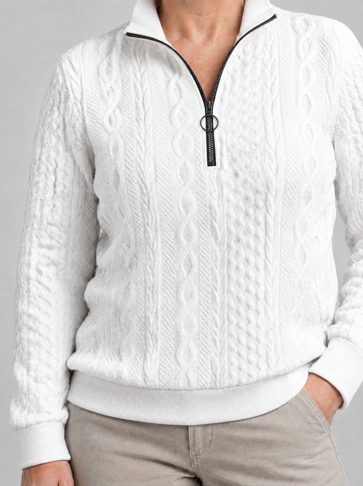 Selene | Women's Half-Zip Relaxed Jumper, enlarged view