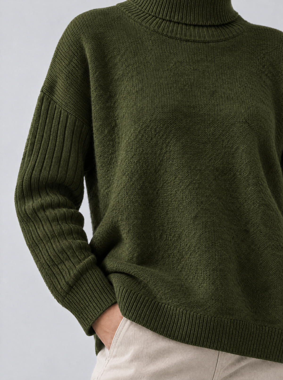 Orietta | Women's High Neck Jumper with Asymmetric Hem