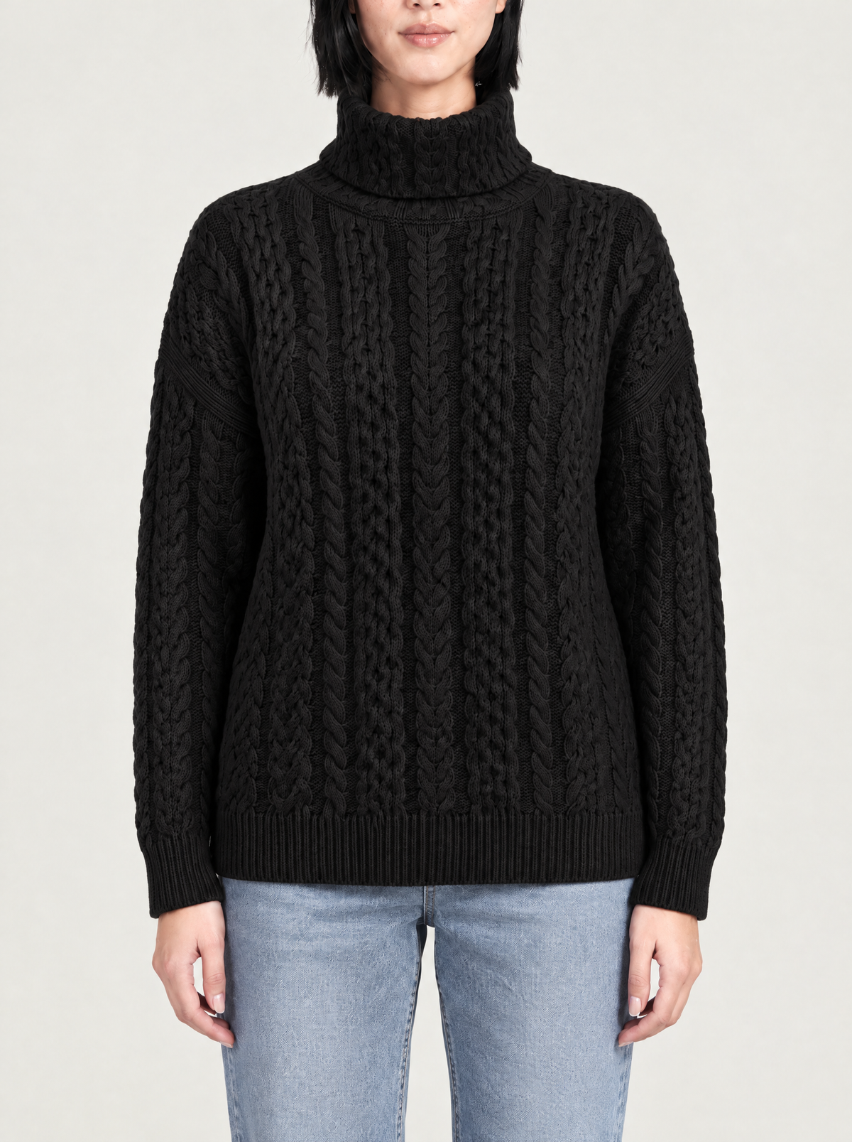 Norma | Women's Cable Knit Turtleneck Jumper