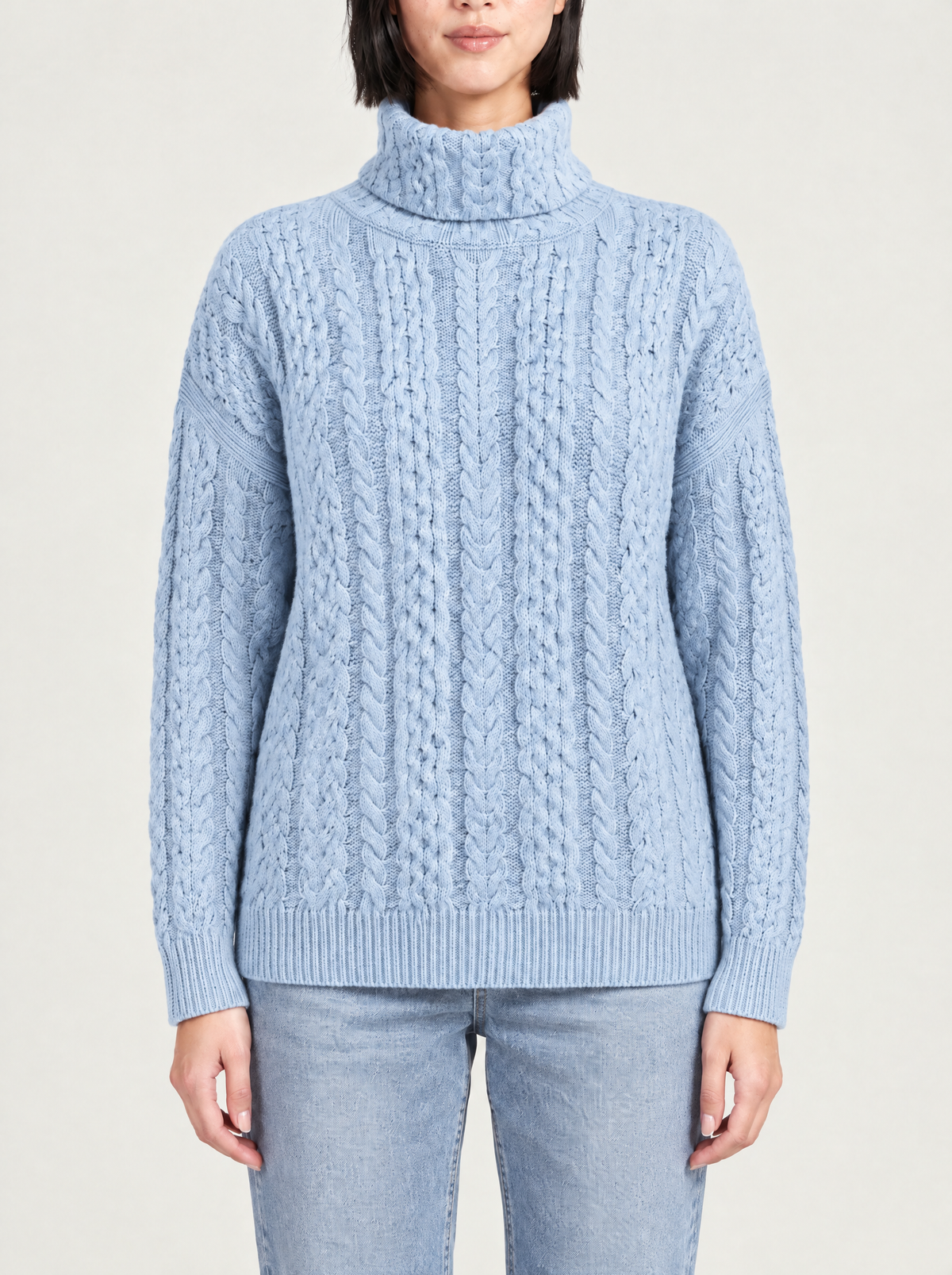 Norma | Women's Cable Knit Turtleneck Jumper