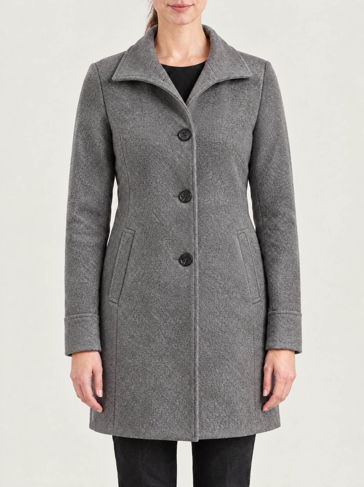 Erica | Women's Classic Straight-Cut Button Coat