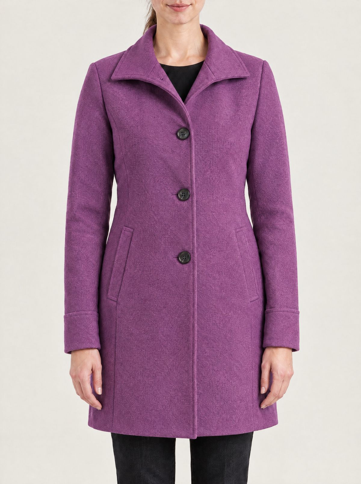 Erica | Women's Classic Straight-Cut Button Coat