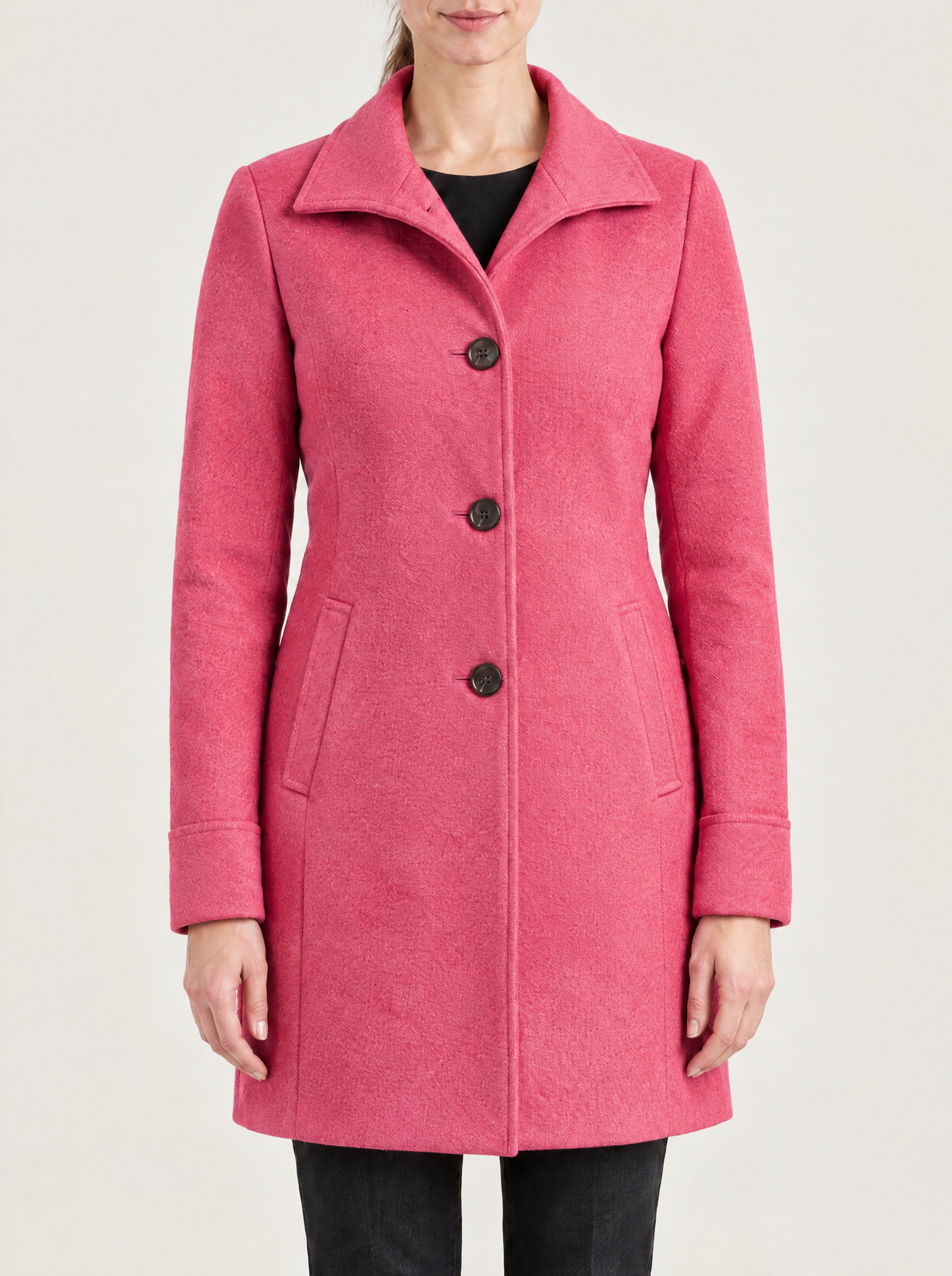 Erica | Women's Classic Straight-Cut Button Coat