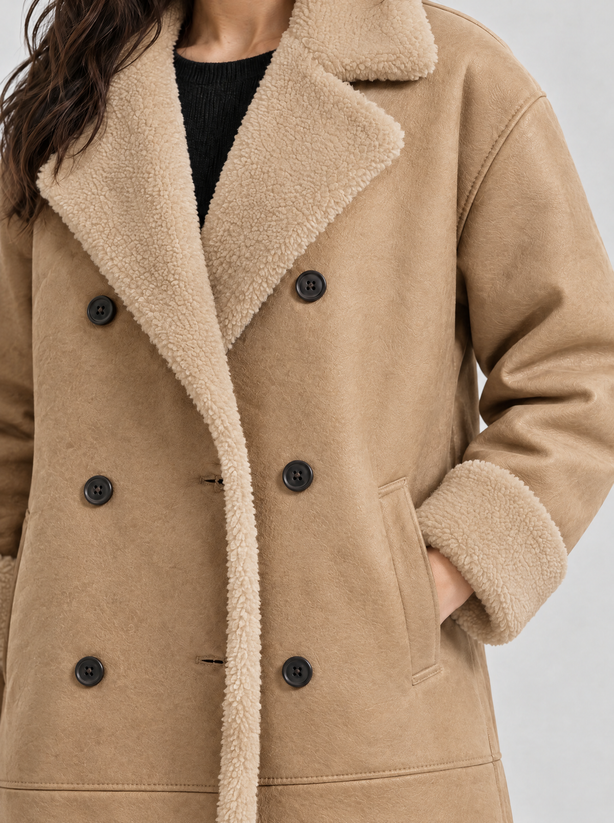 Sveva | Women's Teddy-Lined Double-Breasted Trench Coat