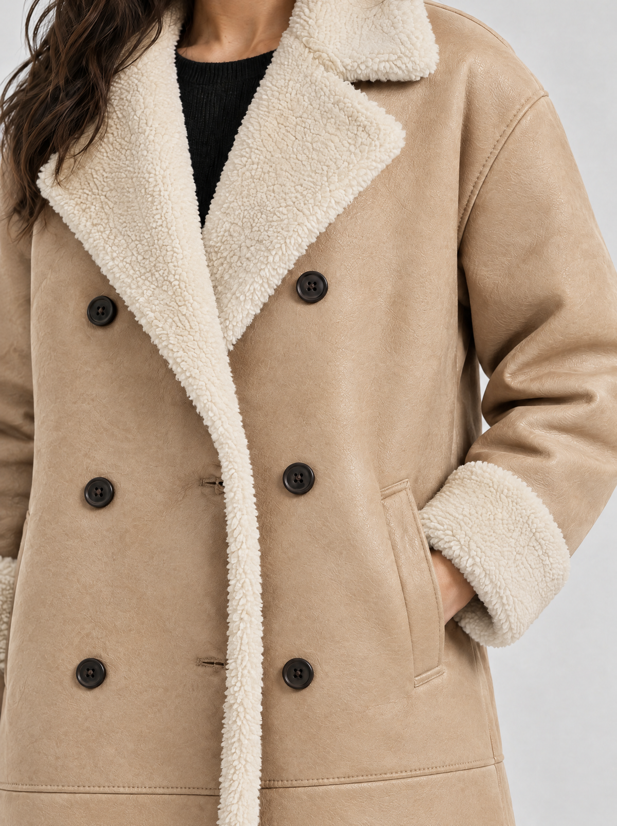 Sveva | Women's Teddy-Lined Double-Breasted Trench Coat