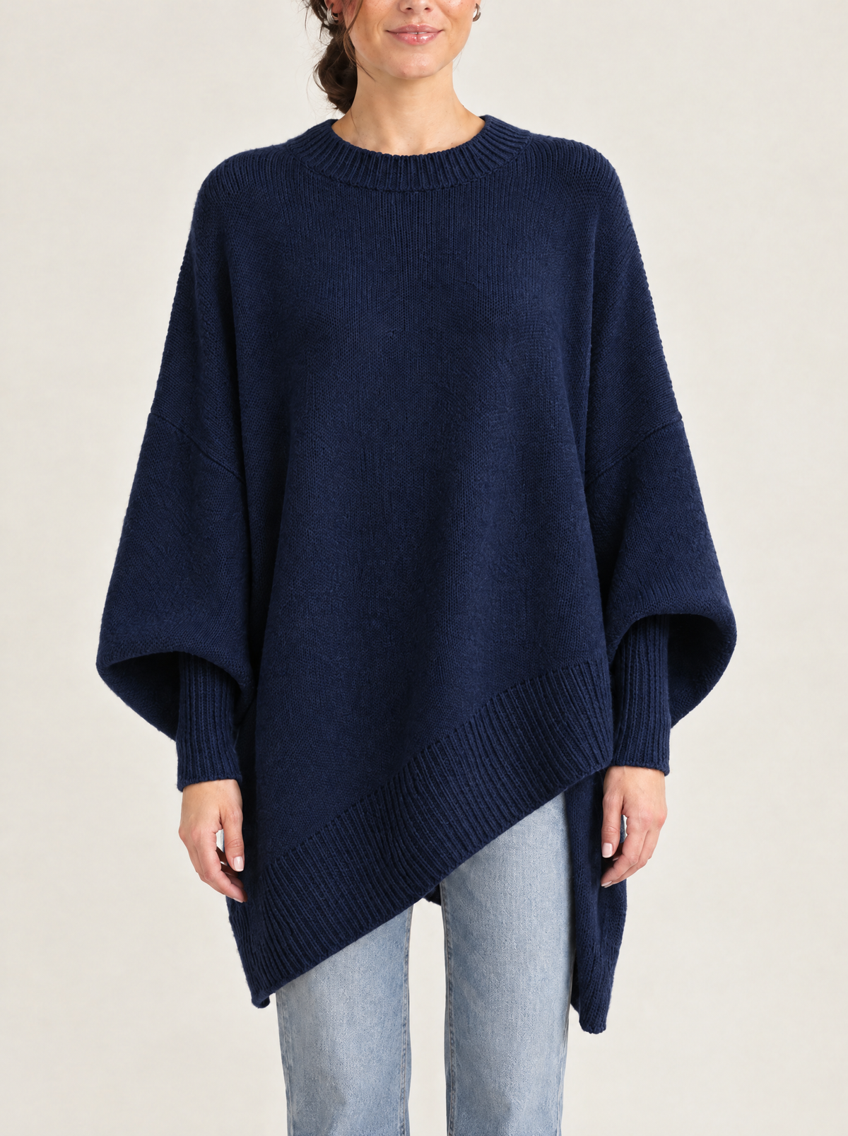 Gabriella | Women's Oversized Knit Jumper with Asymmetric Hem