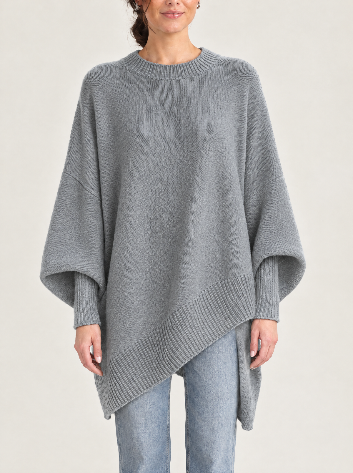 Gabriella | Women's Oversized Knit Jumper with Asymmetric Hem