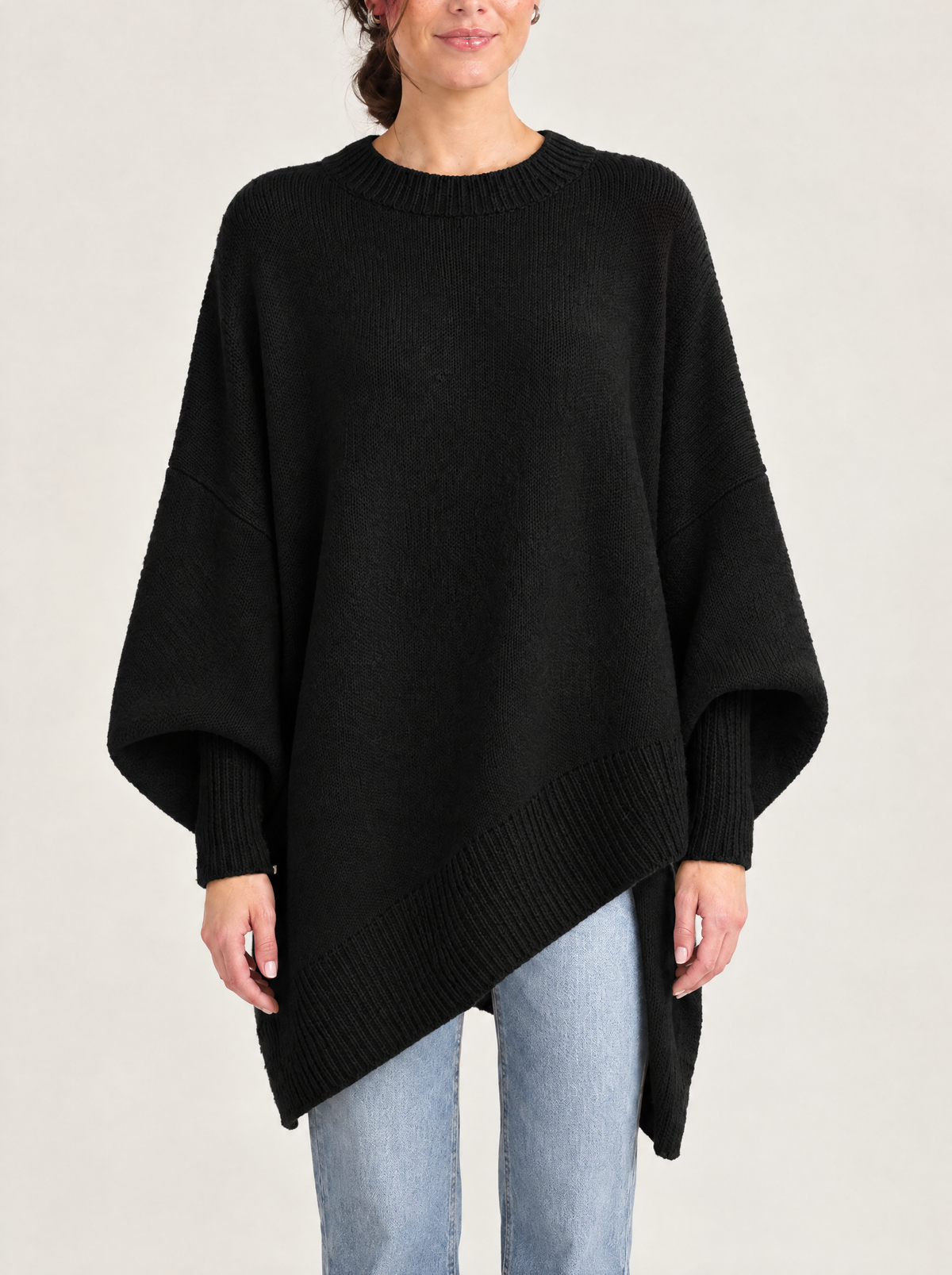 Gabriella | Women's Oversized Knit Jumper with Asymmetric Hem