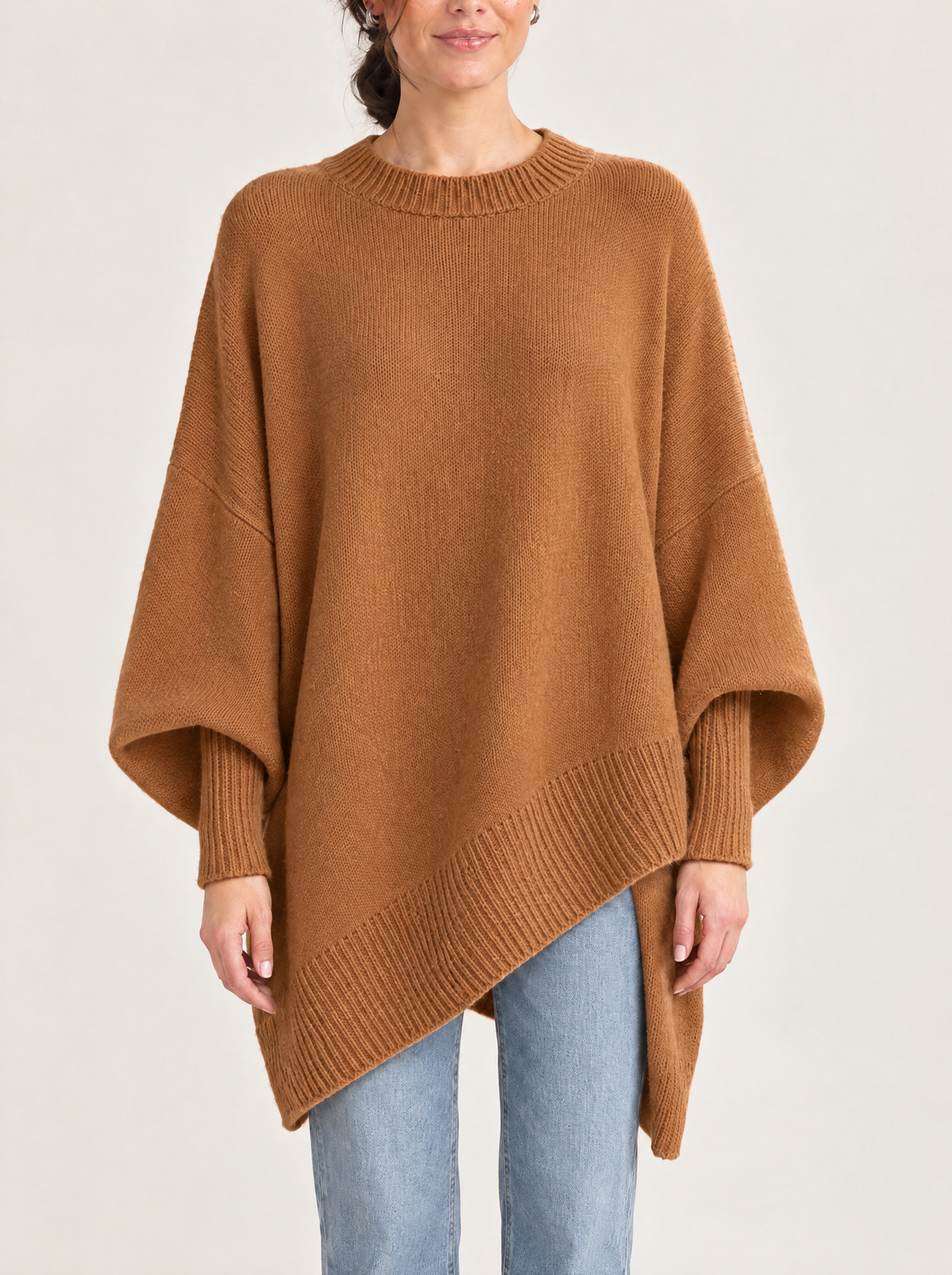 Gabriella | Women's Oversized Knit Jumper with Asymmetric Hem