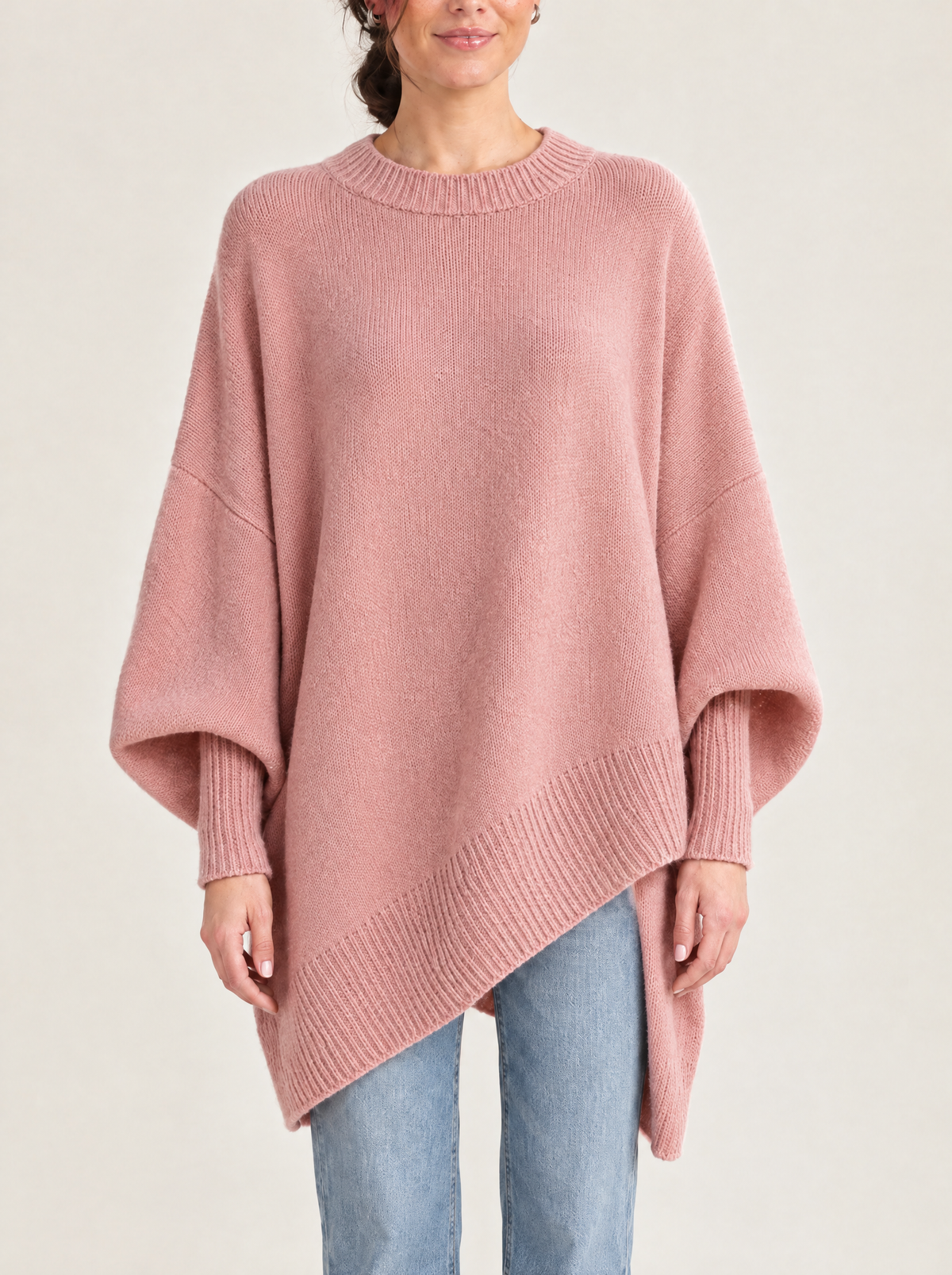 Gabriella | Women's Oversized Knit Jumper with Asymmetric Hem