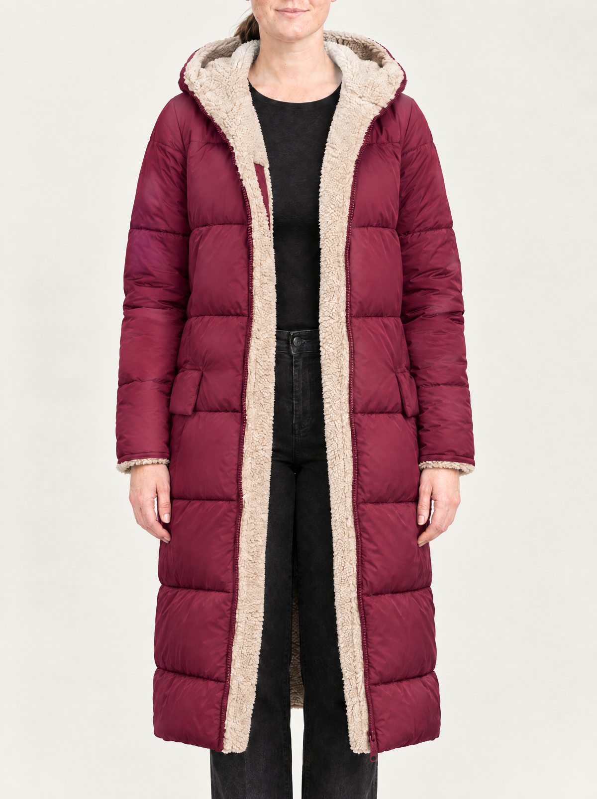 Viola | Women's Sherpa-Lined Padded Long Winter Coat