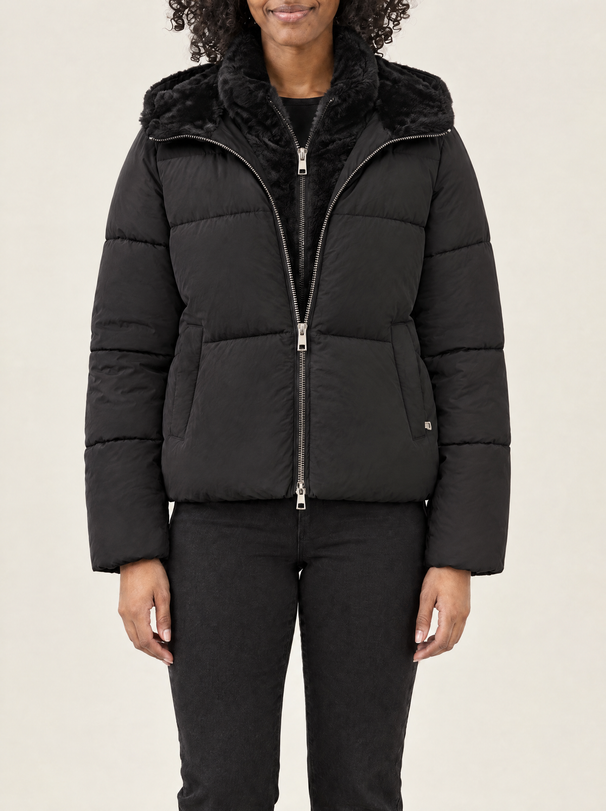 Petra | Women's Short Padded Jacket with Stand Collar