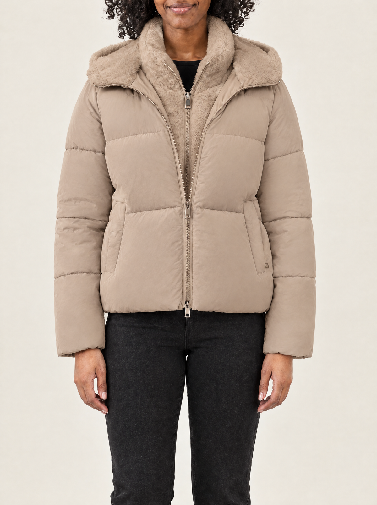 Petra | Women's Short Padded Jacket with Stand Collar