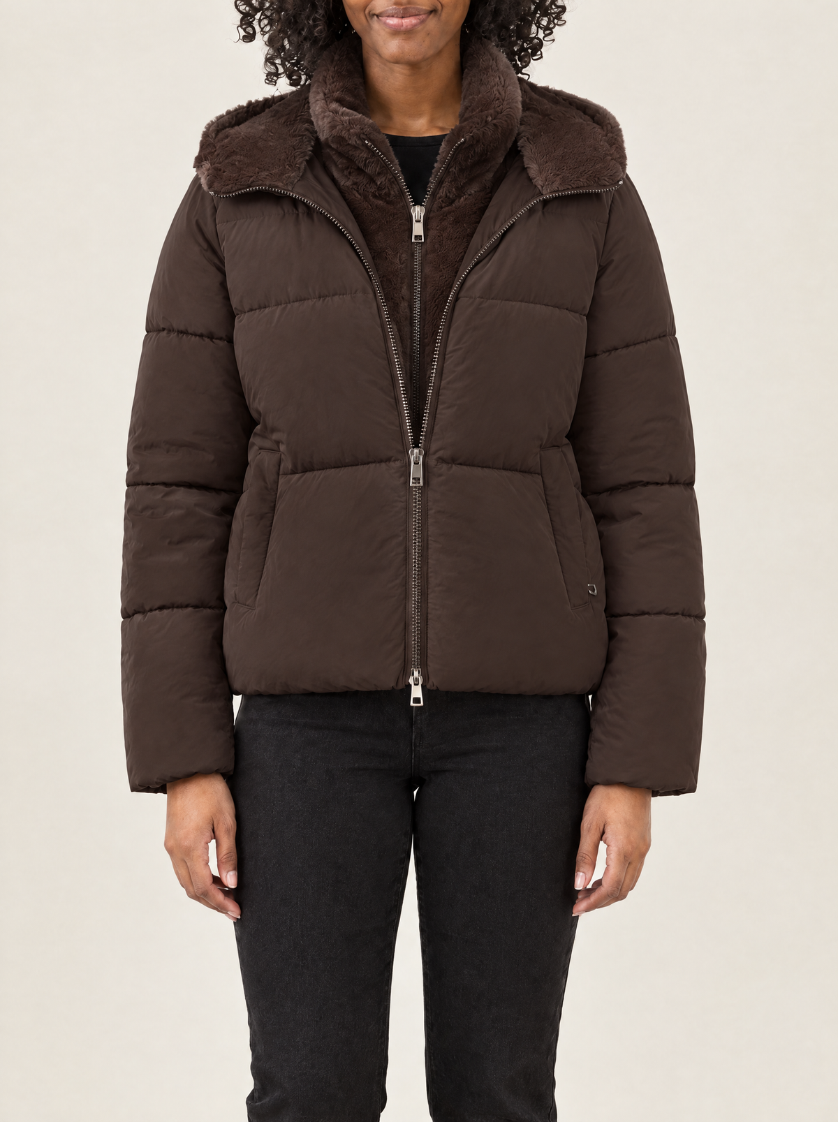 Petra | Women's Short Padded Jacket with Stand Collar