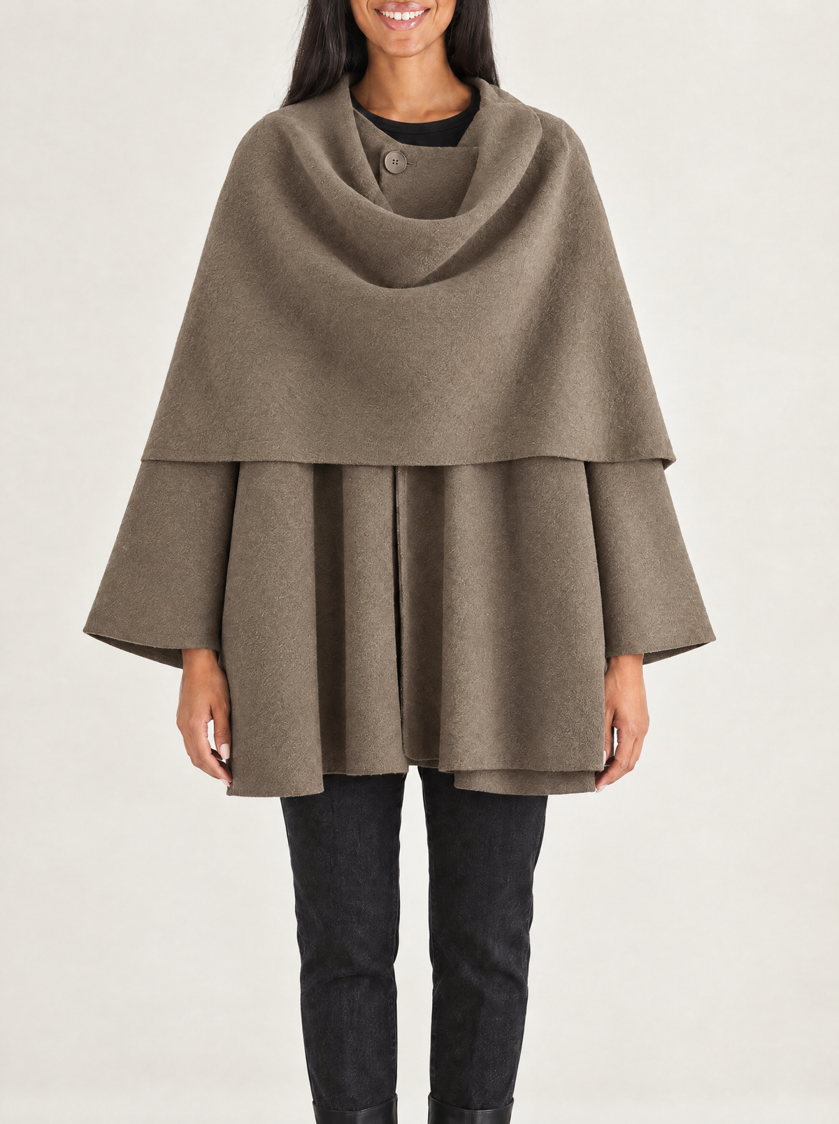 Gaia | Women's Draped Collar Relaxed Cardigan Coat