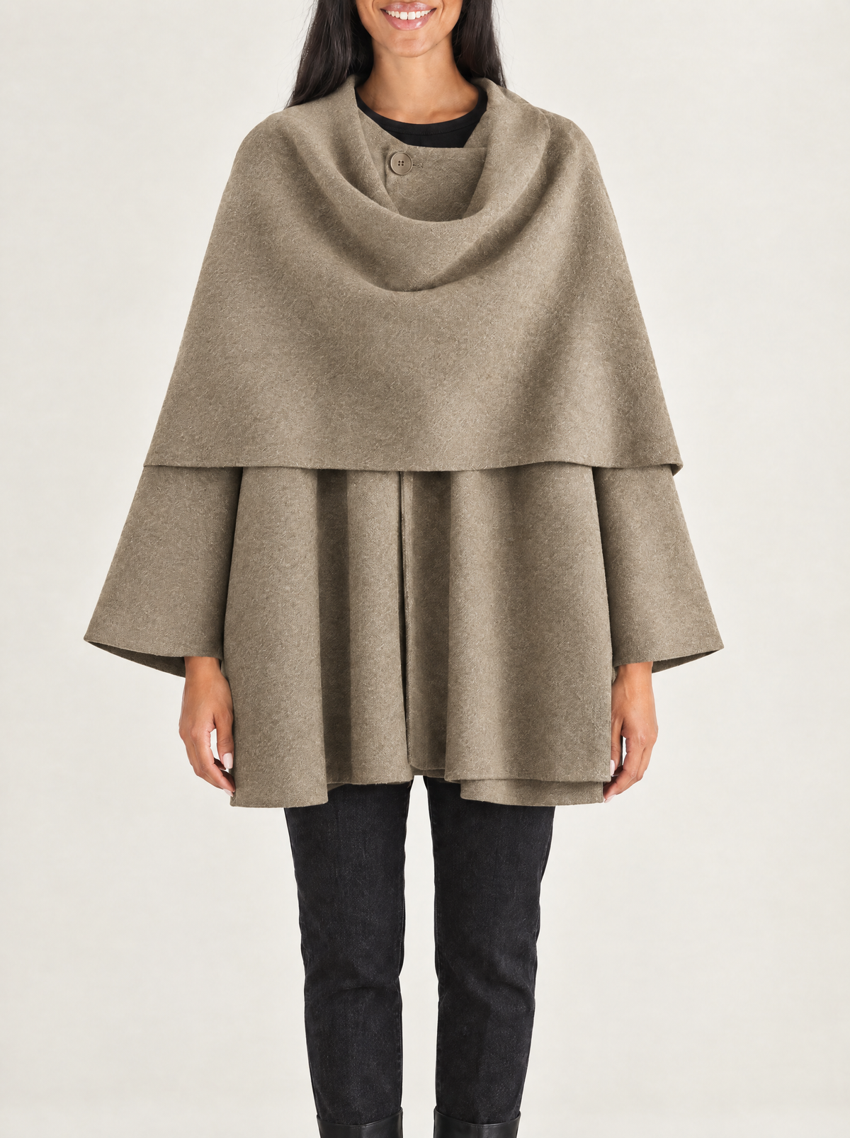 Gaia | Women's Draped Collar Relaxed Cardigan Coat