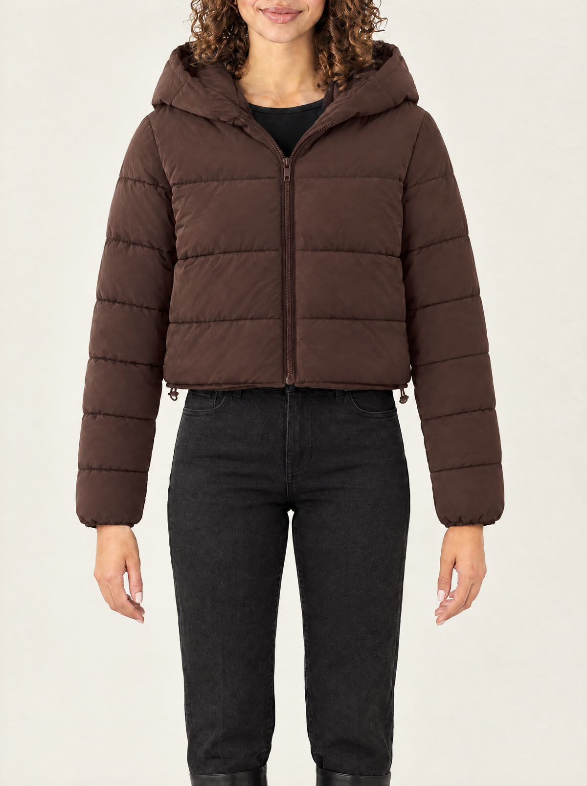Elisa | Women's Cropped Quilted Puffer Jacket with Hood