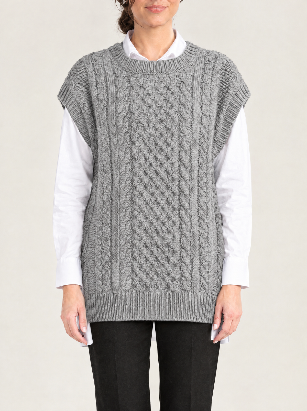 Tosca | Women's Cable Knit Sleeveless Jumper Vest