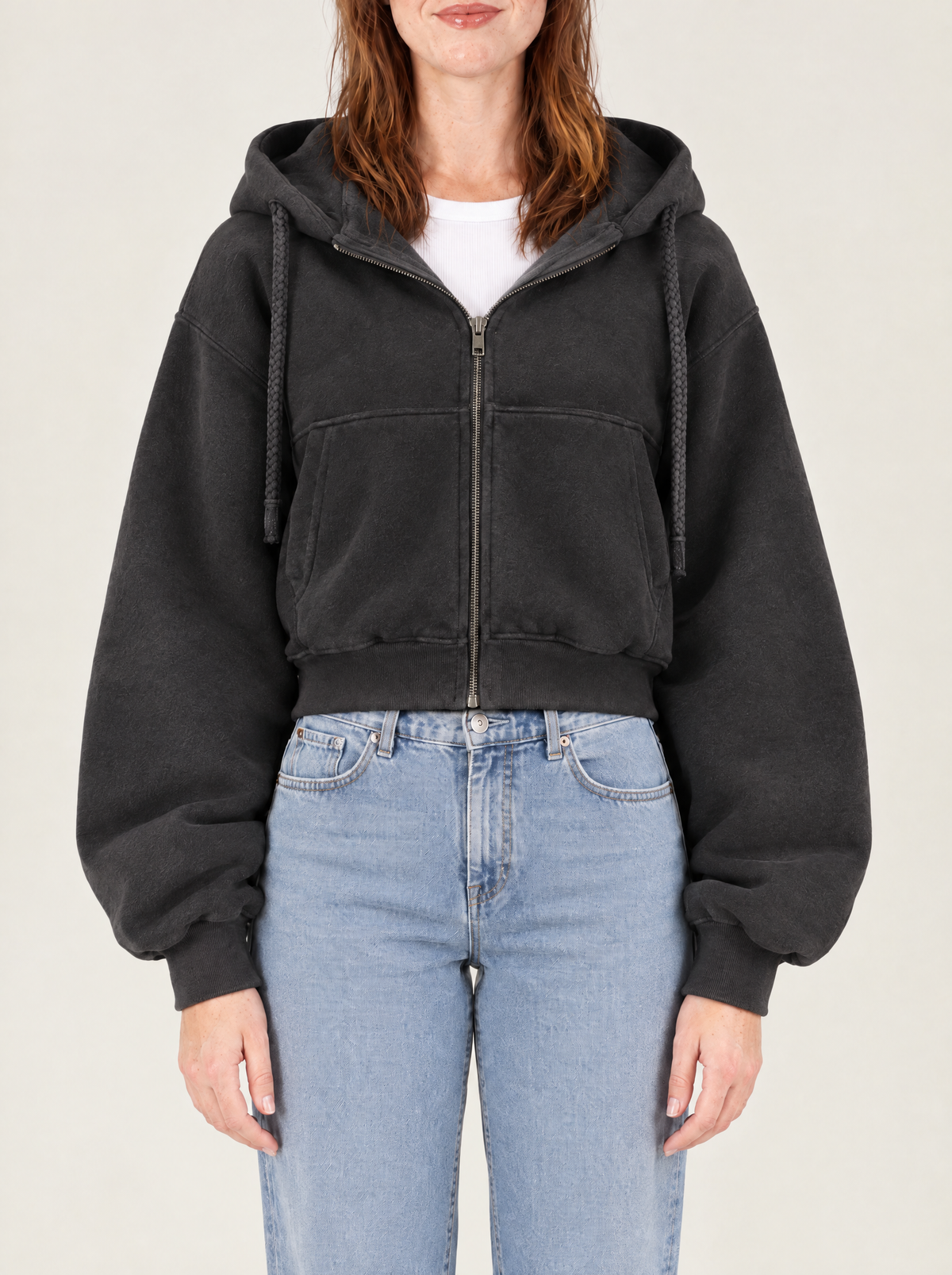 Bice | Women's Cropped Zip-Up Hoodie
