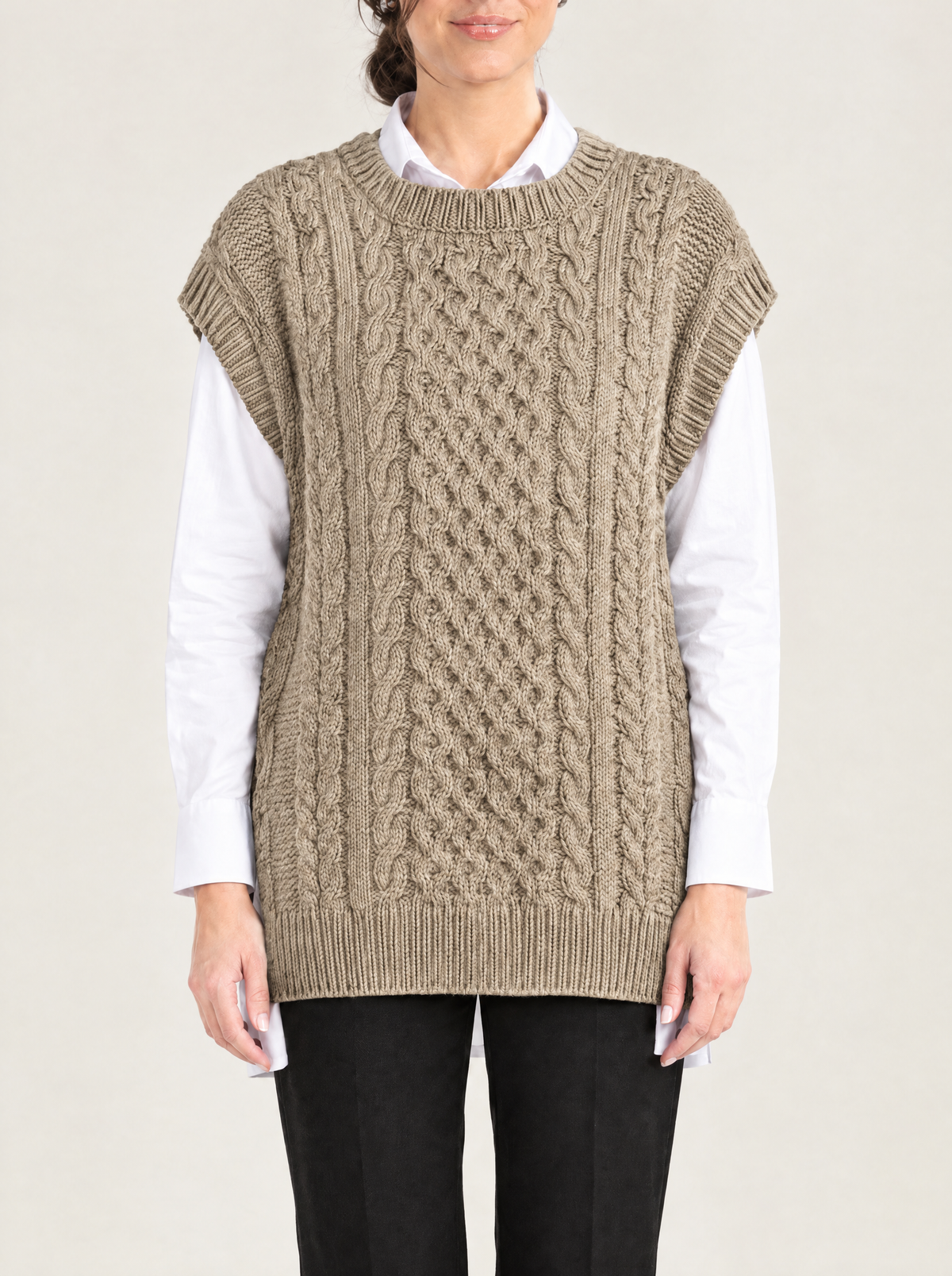 Tosca | Women's Cable Knit Sleeveless Jumper Vest