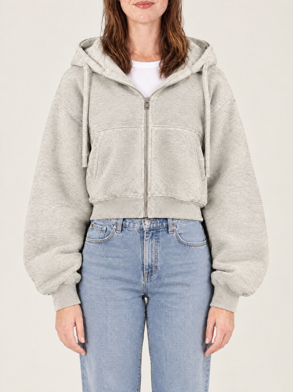 Bice | Women's Cropped Zip-Up Hoodie