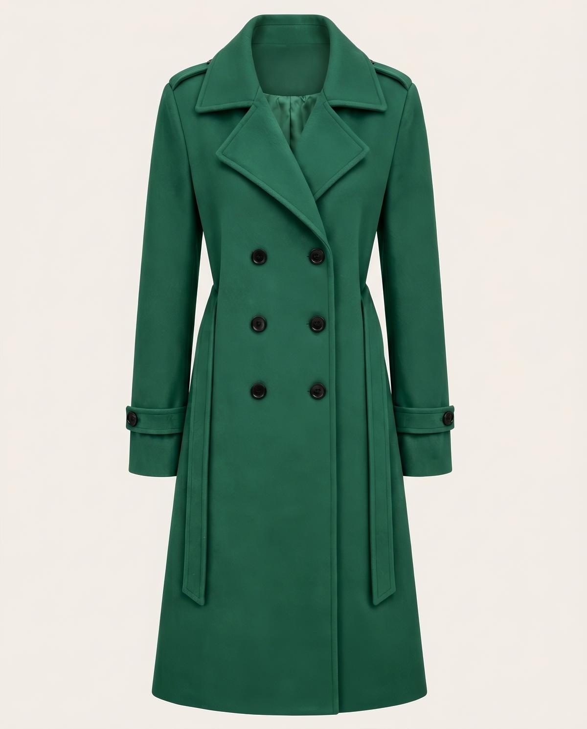 Noa | Women's Long Double-Breasted Belted Coat