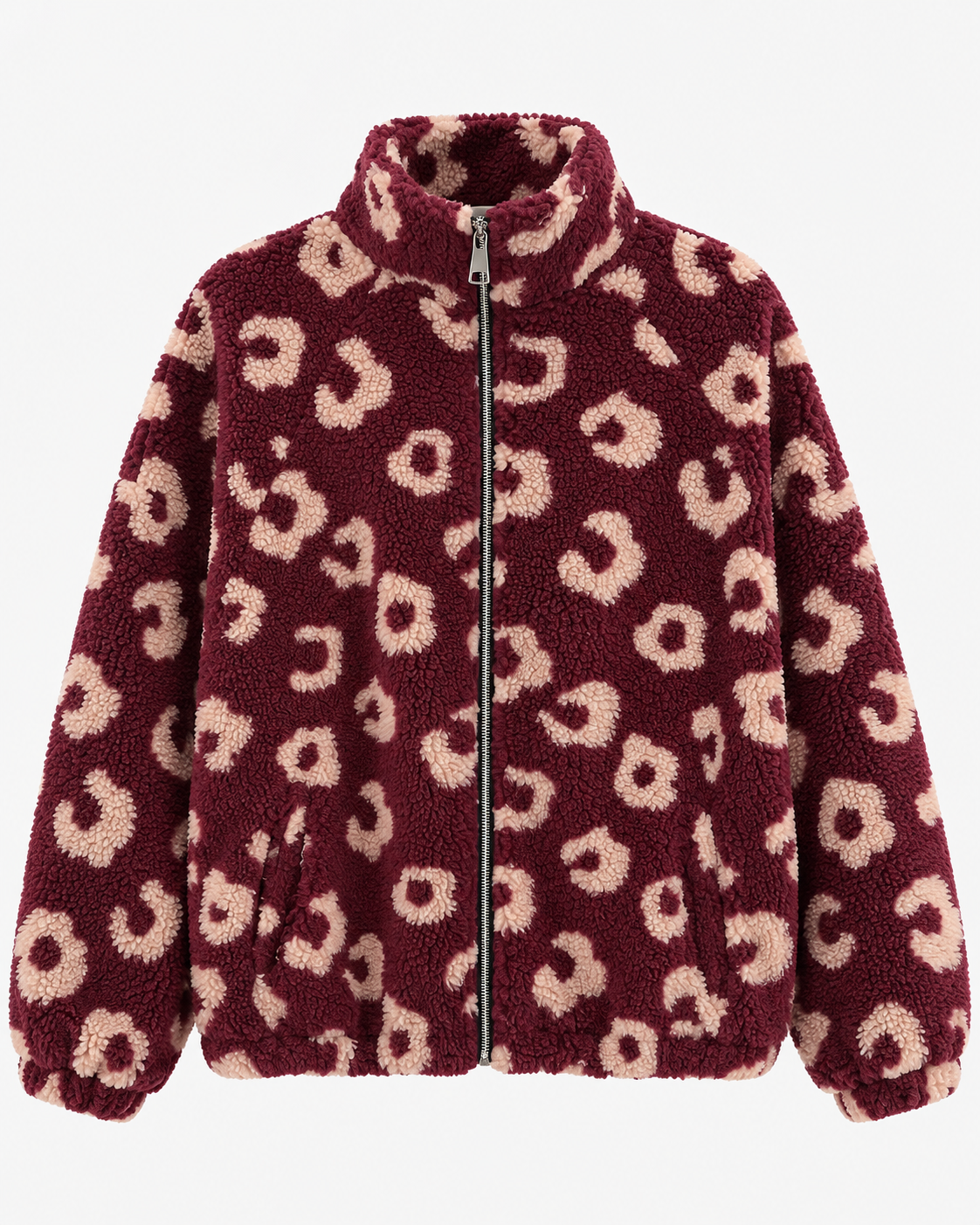 Women's Printed Fleece Cardigan with Pockets