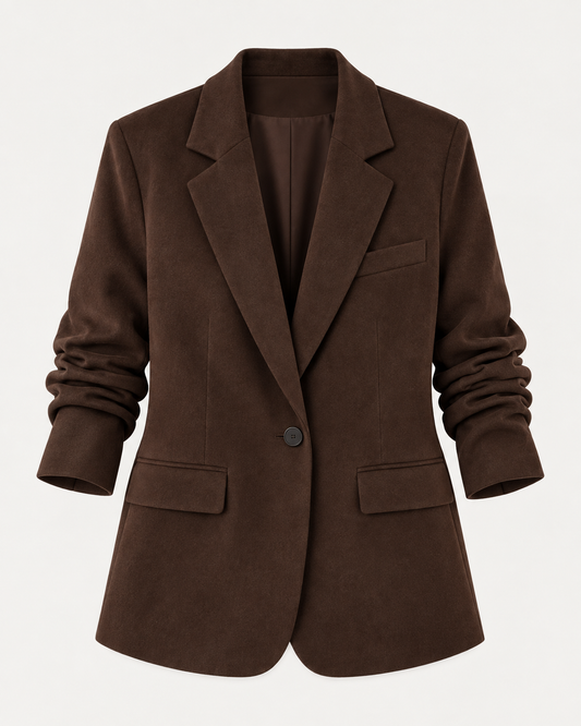 Women's Fitted Faux Suede Blazer