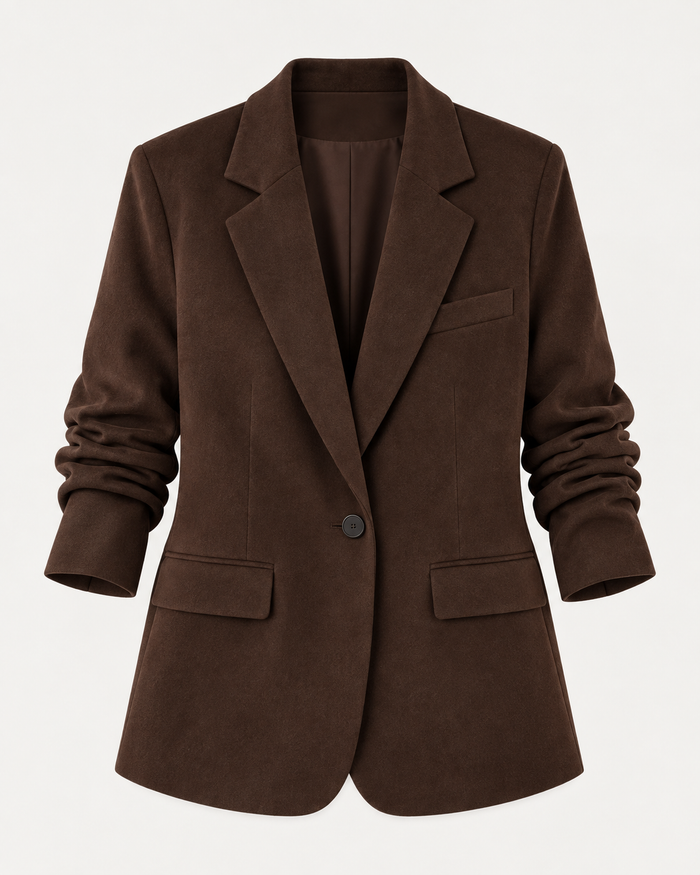 Women's Fitted Faux Suede Blazer